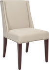 Safavieh Rachel 21''H Arm Chair-Silver Nail Head Taupe and Cherry Mahogany Furniture 