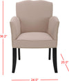 Safavieh Rachel Arm Chair With Silver Nail Head Taupe and Black Furniture 