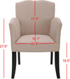 Safavieh Rachel Arm Chair With Silver Nail Head Taupe and Black Furniture 