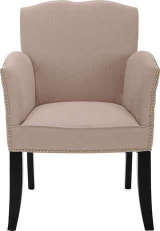 Safavieh Rachel Arm Chair With Silver Nail Head Taupe and Black Furniture Main