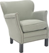 Safavieh Jenny Arm Chair With Bass Nail Heads Sea Mist and Black Furniture Main
