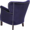 Safavieh Jenny Arm Chair With Silver Nail Heads Royal Blue and Cherry Mahogany Furniture 