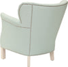 Safavieh Jenny Arm Chair With Silver Nail Heads Robins Egg Blue and Ivory Furniture 
