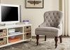 Safavieh Falcon Tufted Arm Chair Taupe and Cherry Mahogany  Feature