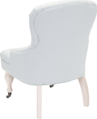 Safavieh Falcon Tufted Arm Chair Robins Egg Blue and Ivory Furniture 