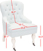 Safavieh Falcon Tufted Arm Chair Robins Egg Blue and Ivory Furniture 
