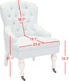 Safavieh Falcon Tufted Arm Chair Robins Egg Blue and Ivory Furniture 