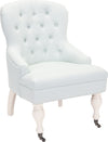 Safavieh Falcon Tufted Arm Chair Robins Egg Blue and Ivory Furniture 