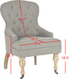 Safavieh Falcon Tufted Arm Chair Granite and White Washed Furniture 