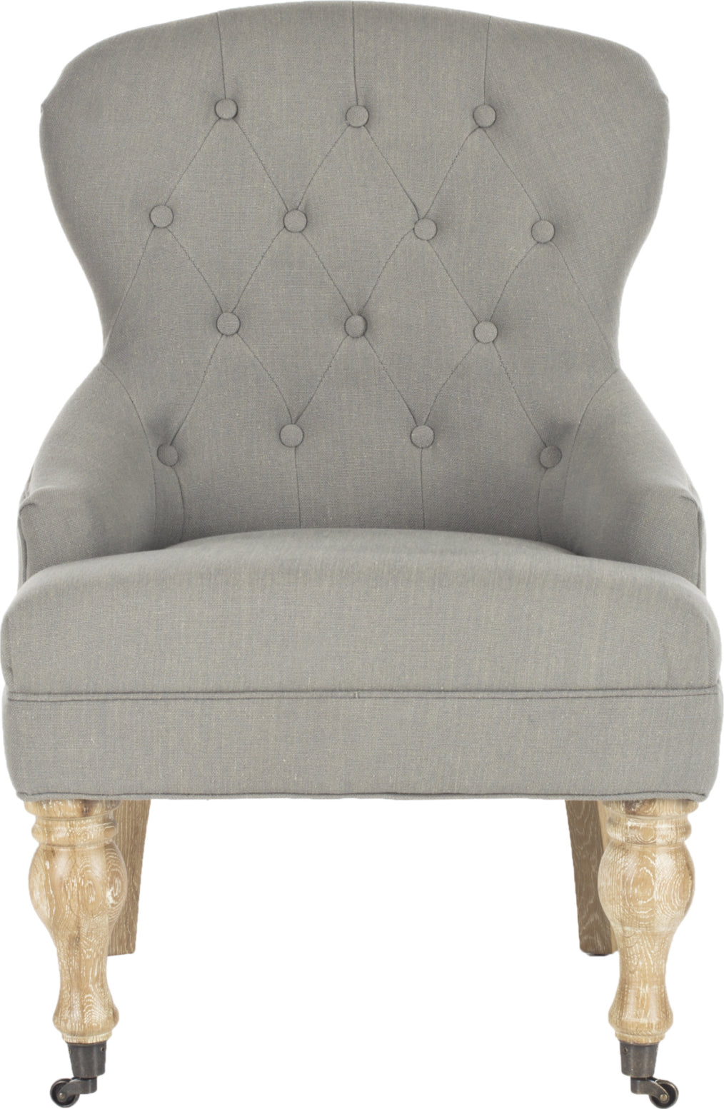 Safavieh Falcon Tufted Arm Chair Granite and White Washed Furniture main image