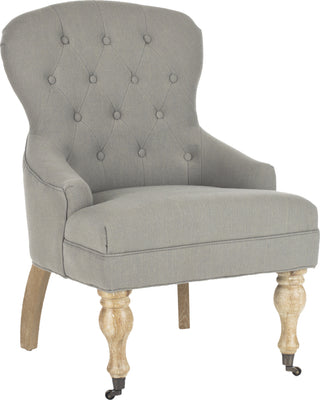 Safavieh Falcon Tufted Arm Chair Granite and White Washed Furniture 