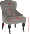 Safavieh Falcon Tufted Arm Chair With Silver Nail Heads Mushroom Taupe and Java Furniture 