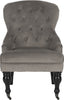 Safavieh Falcon Tufted Arm Chair With Silver Nail Heads Mushroom Taupe and Java Furniture main image