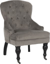 Safavieh Falcon Tufted Arm Chair With Silver Nail Heads Mushroom Taupe and Java Furniture 