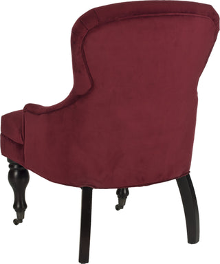 Safavieh Falcon Tufted Arm Chair Red Velvet and Java Furniture 