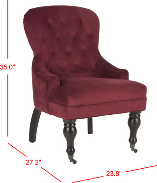 Safavieh Falcon Tufted Arm Chair Red Velvet and Java Furniture 