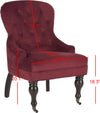 Safavieh Falcon Tufted Arm Chair Red Velvet and Java Furniture 