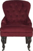 Safavieh Falcon Tufted Arm Chair Red Velvet and Java Furniture main image