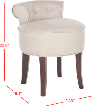 Safavieh Georgia Vanity Stool Taupe and Cherry Mahogany Furniture 