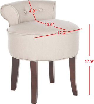 Safavieh Georgia Vanity Stool Taupe and Cherry Mahogany Furniture 