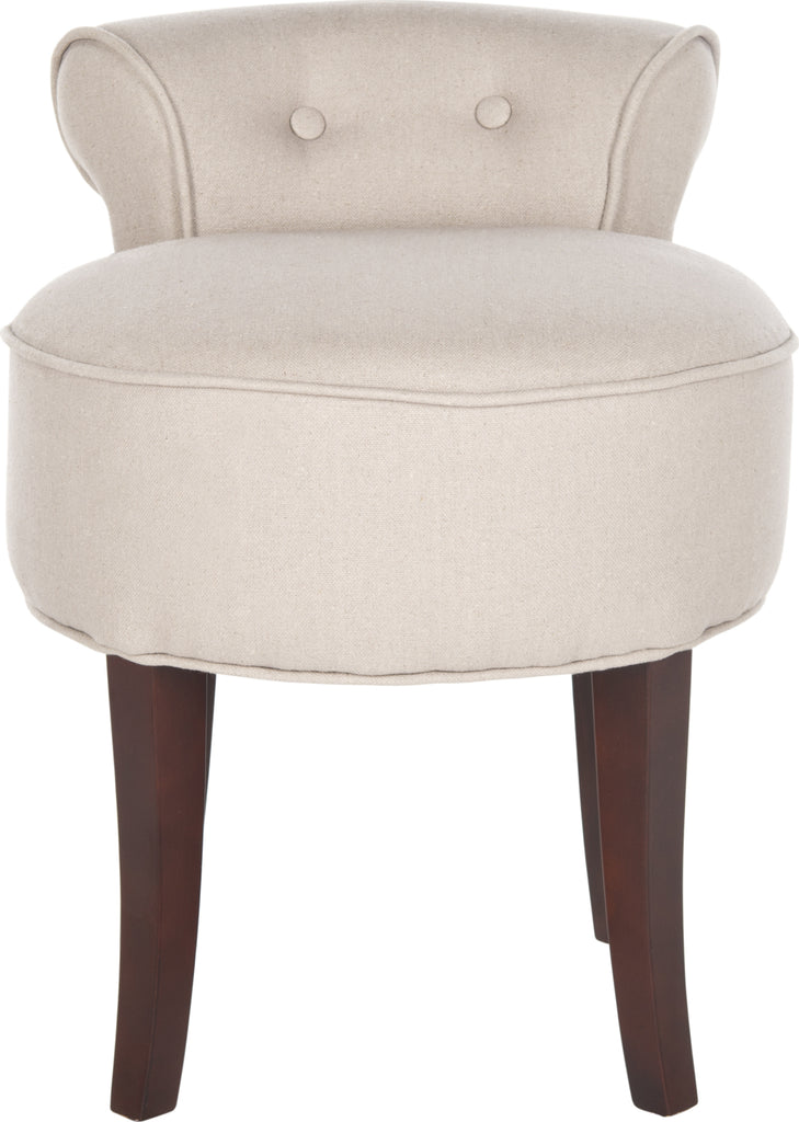 Safavieh Georgia Vanity Stool Taupe and Cherry Mahogany Furniture main image