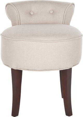 Safavieh Georgia Vanity Stool Taupe and Cherry Mahogany Furniture main image