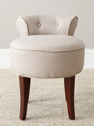 Safavieh Georgia Vanity Stool Taupe and Cherry Mahogany  Feature