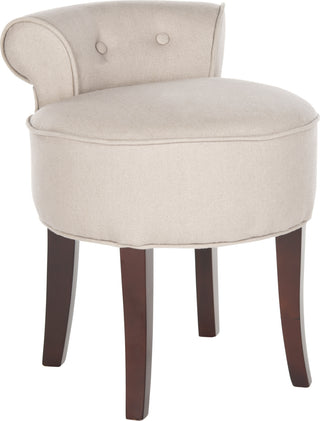 Safavieh Georgia Vanity Stool Taupe and Cherry Mahogany Furniture 