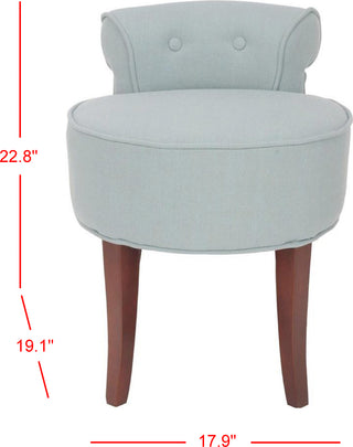 Safavieh Georgia Vanity Stool Silver Blue and Cherry Mahogany Furniture 