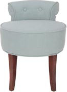 Safavieh Georgia Vanity Stool Silver Blue and Cherry Mahogany Furniture main image