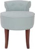 Safavieh Georgia Vanity Stool Silver Blue and Cherry Mahogany Furniture Main