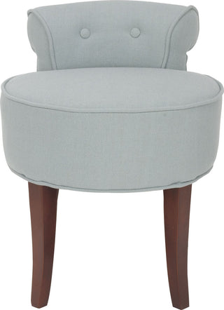 Safavieh Georgia Vanity Stool Silver Blue and Cherry Mahogany Furniture Main