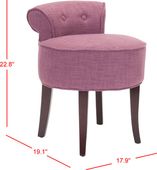 Safavieh Georgia Vanity Stool Rose and Cherry Mahogany Furniture 