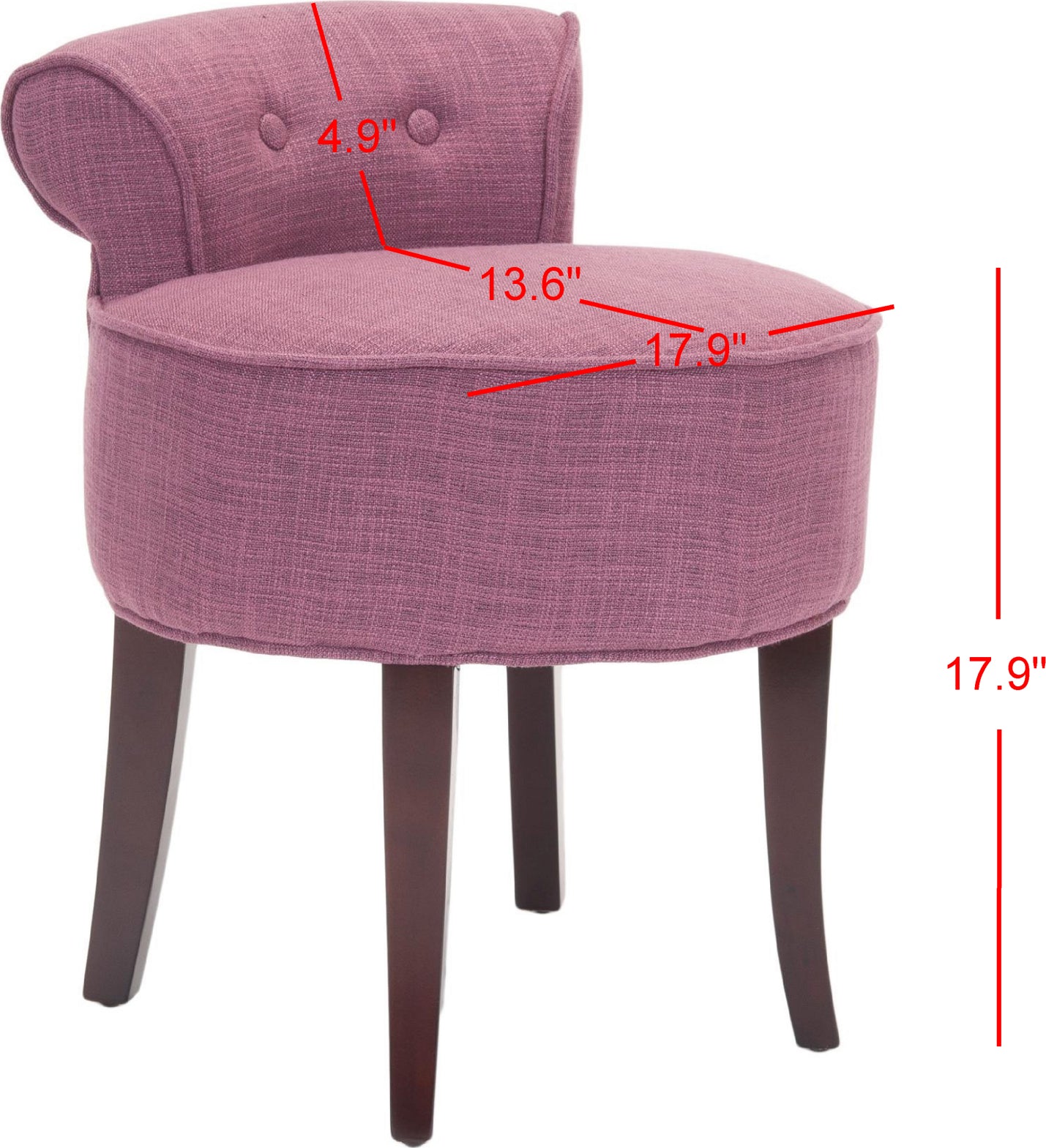 Safavieh Georgia Vanity Stool Rose and Cherry Mahogany – Incredible Rugs  and Decor