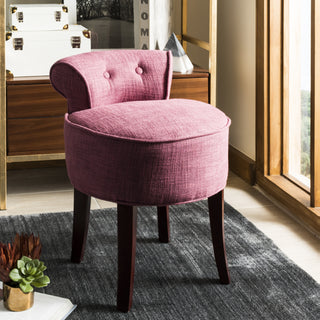 Safavieh Georgia Vanity Stool Rose and Cherry Mahogany Furniture  Feature