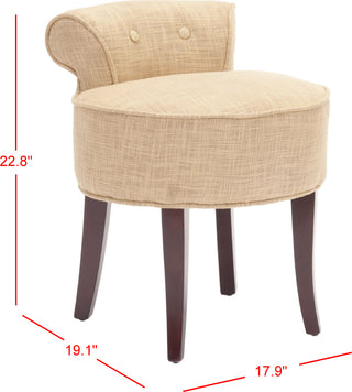 Safavieh Georgia Vanity Stool Gold and Cherry Mahogany Furniture 