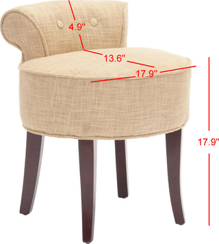 Safavieh Georgia Vanity Stool Gold and Cherry Mahogany Furniture 