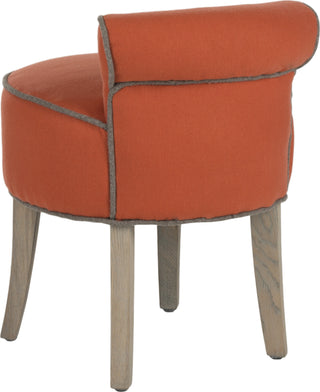 Safavieh Georgia Vanity Stool Burnt Orange and Distressed Grey Furniture 