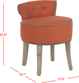 Safavieh Georgia Vanity Stool Burnt Orange and Distressed Grey Furniture 