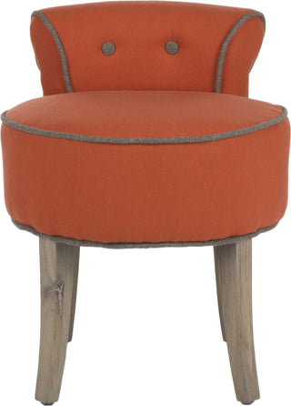 Safavieh Georgia Vanity Stool Burnt Orange and Distressed Grey Furniture main image