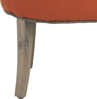 Safavieh Georgia Vanity Stool Burnt Orange and Distressed Grey Furniture 