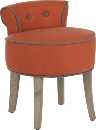 Safavieh Georgia Vanity Stool Burnt Orange and Distressed Grey Furniture 