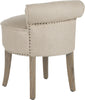 Safavieh Georgia Vanity Stool Pearl Beige and Distressed Grey Furniture 