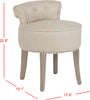 Safavieh Georgia Vanity Stool Pearl Beige and Distressed Grey Furniture 
