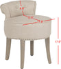 Safavieh Georgia Vanity Stool Pearl Beige and Distressed Grey Furniture 
