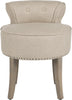 Safavieh Georgia Vanity Stool Pearl Beige and Distressed Grey Furniture main image