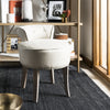 Safavieh Georgia Vanity Stool Pearl Beige and Distressed Grey Furniture  Feature