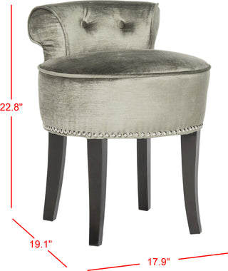 Safavieh Georgia Vanity Stool Antique Sage and Espresso Furniture 