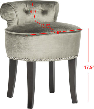 Safavieh Georgia Vanity Stool Antique Sage and Espresso Furniture 