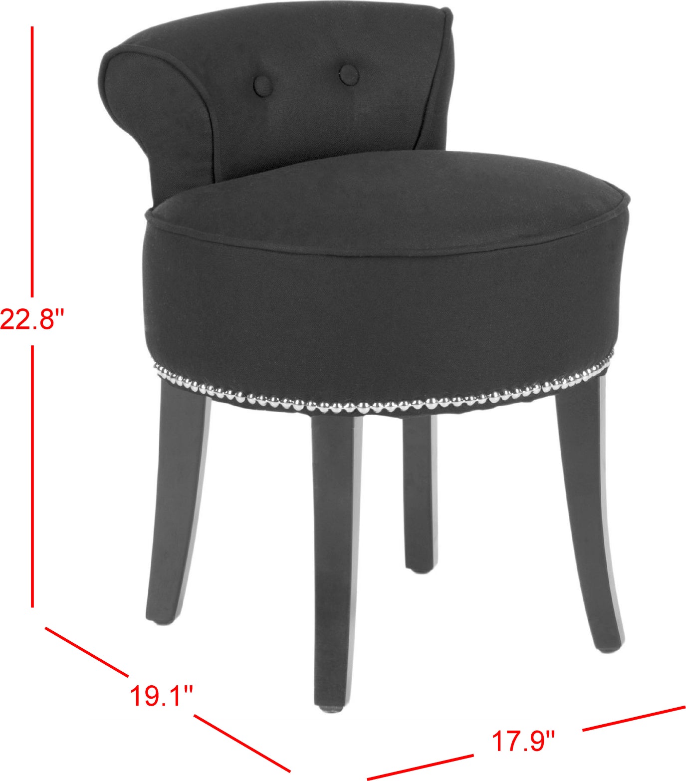 Safavieh Georgia Vanity Stool Black and Espresso – Incredible Rugs and